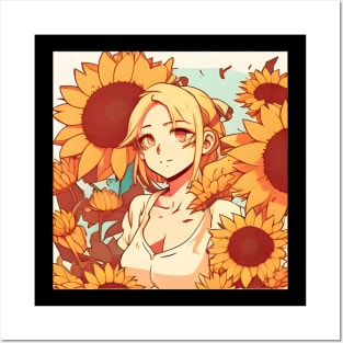 Sunflower Girl - Heart Sunflower Gift Posters and Art